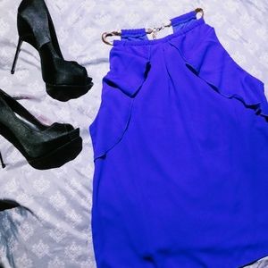 Gold Chain Halterneck Sleeveless Top Size Small